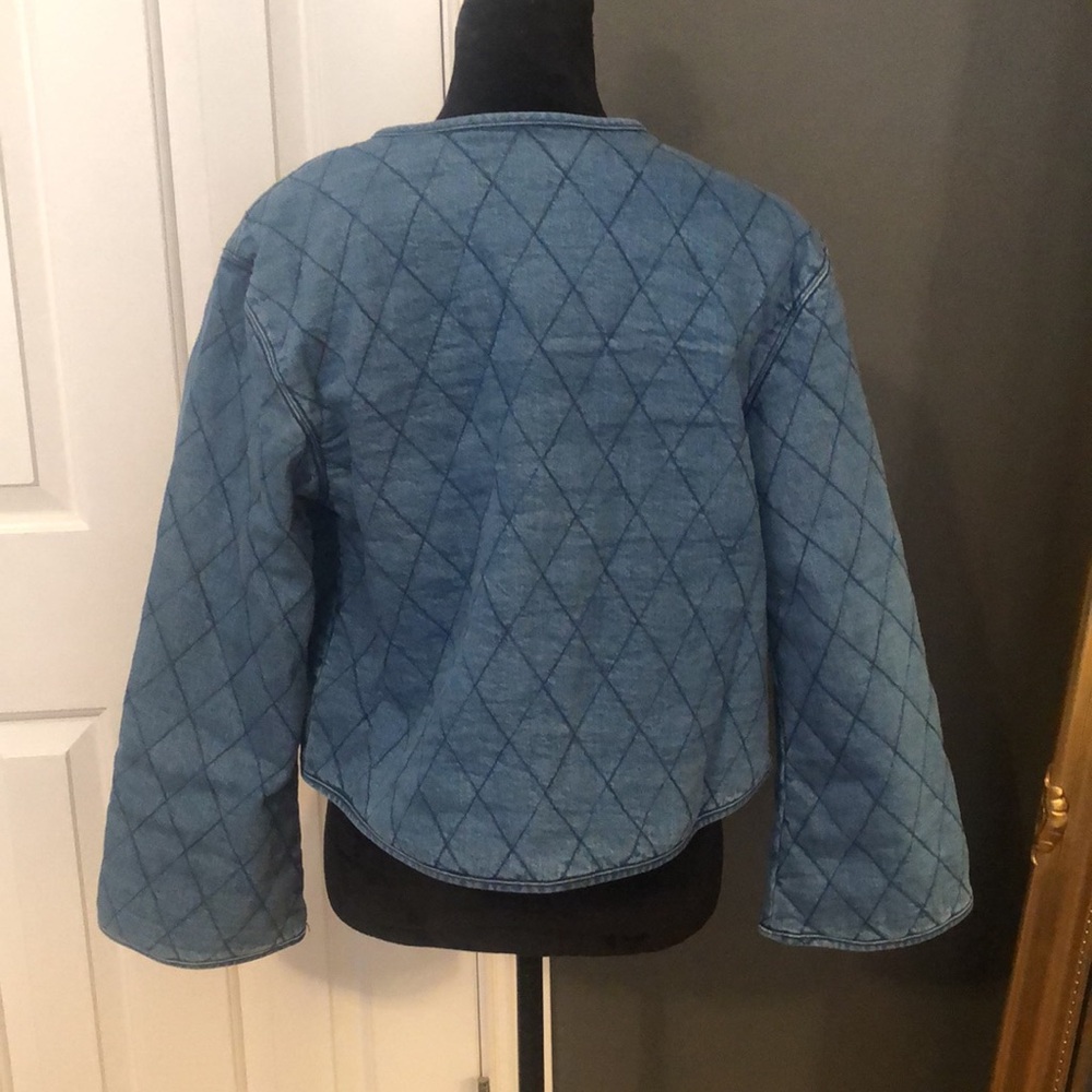 Kate Spade X Target Denim Blue Quilted Women's Jacket Pearl Buttons - Picture 8 of 8
